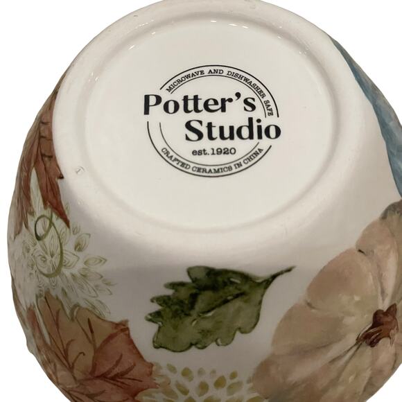 Potter's Studio Ceramic Nesting Bowl Set of 3 Fall Harvest Pumpkins New - Picture 7 of 16